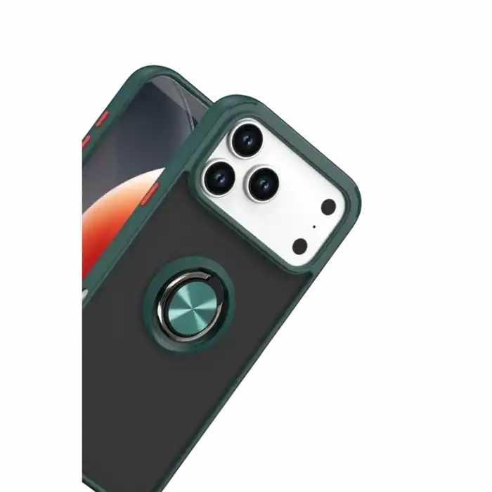 TCX  iPhone 17 Pro  Yüzüklü Silikon Kapak - Yeşil