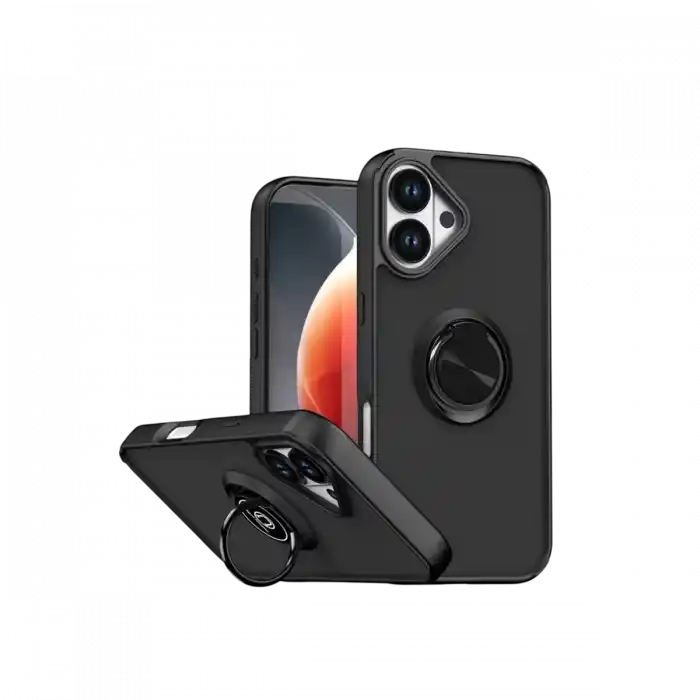 TCX  iPhone 17  Yüzüklü Silikon Kapak - Siyah
