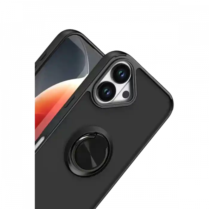 TCX  iPhone 17  Yüzüklü Silikon Kapak - Siyah
