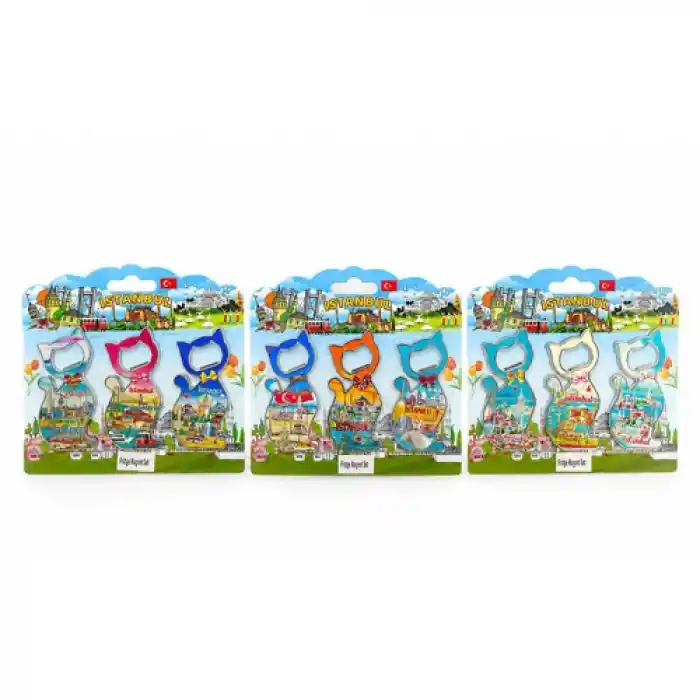 TCX İstanbul Temalı Metal Buzdolapı Süsü Magnet 3Lü Set