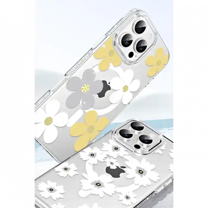 TCX Joko  iPhone 15 Pro Max Floral Magsafe Kapak - Beyaz