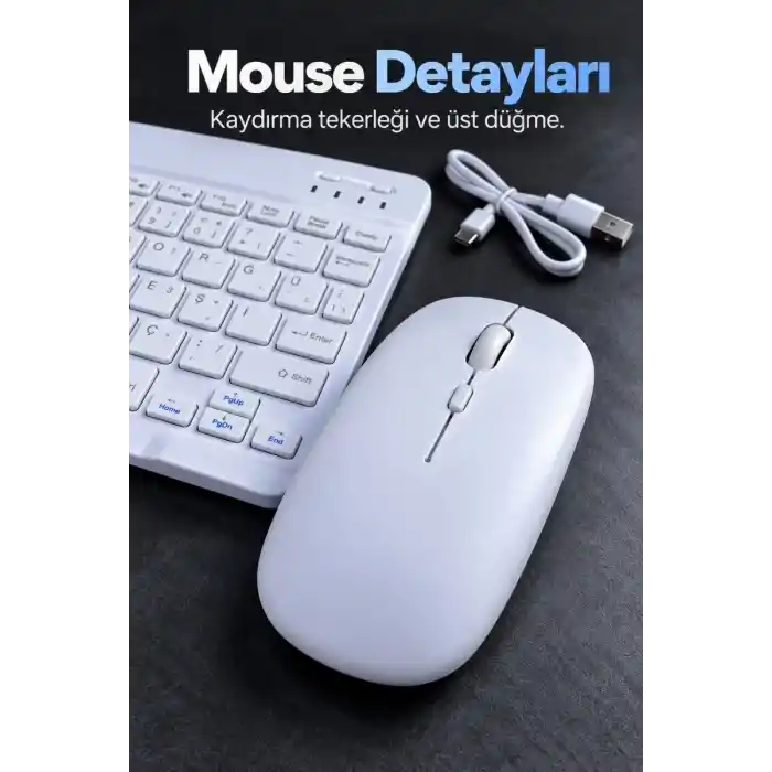 TCX Kablosuz Klavye Mouse Seti Beyaz Türkçe Q
