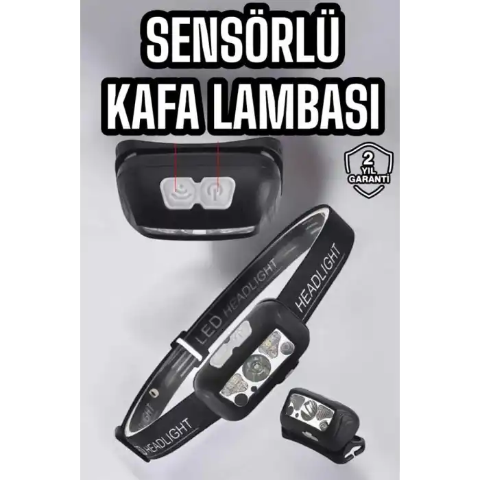 TCX Kafa Lambası Kamp Lambası Sensörlü Şarjlı Ayarlanabilir