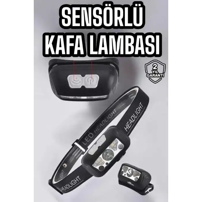 TCX Kafa Lambası Kamp Lambası Sensörlü Şarjlı Ayarlanabilir