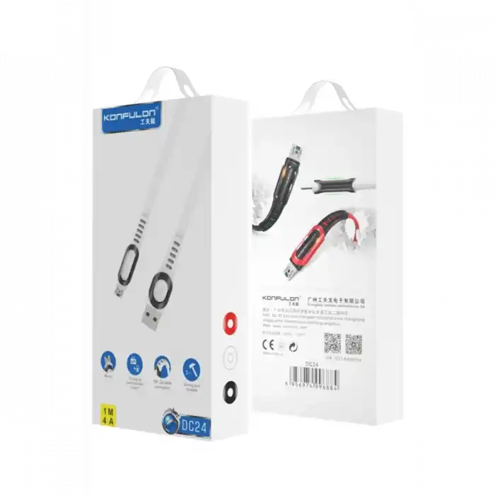 TCX Konfulon DC24 Micro USB Kablo 1.2M 4A - Siyah