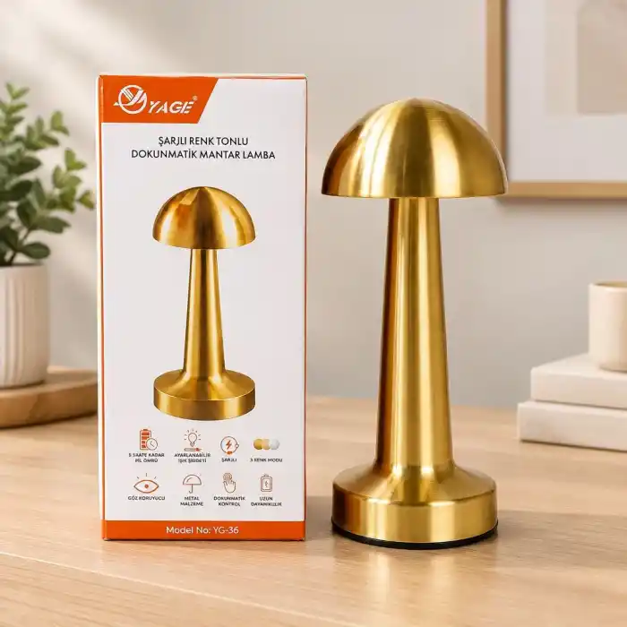 TCX Mantar Masa Lambası Gold
