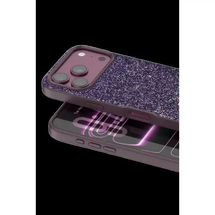 TCX Onegif Apple İphone 18 Pro Max Bright Simli Kapak - Bordo