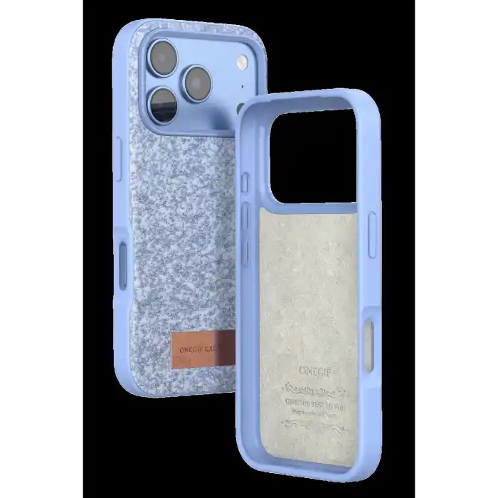 TCX Onegif Apple İphone 18 Pro Max Bright Simli Kapak - Mavi