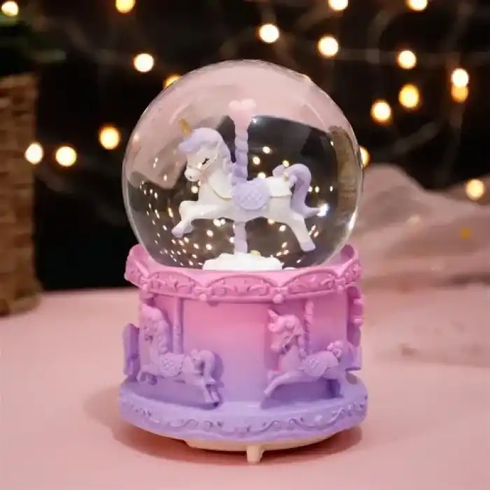 TCX Orta Boy Işıklı Unicorn Kar Küresi