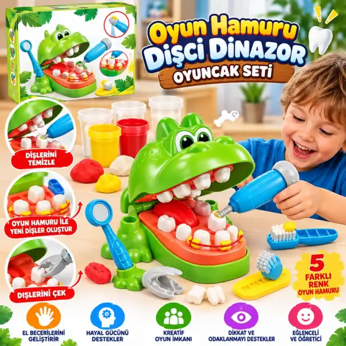 TCX Oyun Hamuru Dişci Dinazor Oyuncak Seti