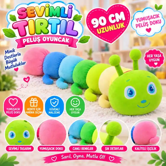 TCX Peluş Sevimli Tırtıl 90 cm