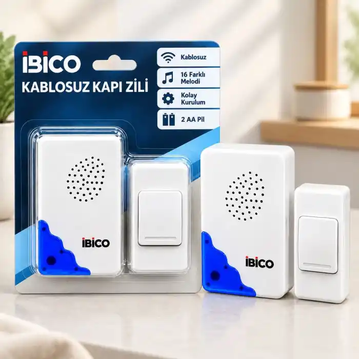 TCX Pilli Kablosuz Kapı Zili - 50m, 16 Melodi