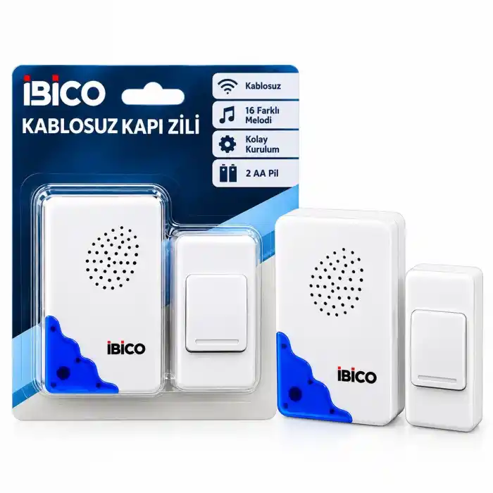 TCX Pilli Kablosuz Kapı Zili - 50m, 16 Melodi