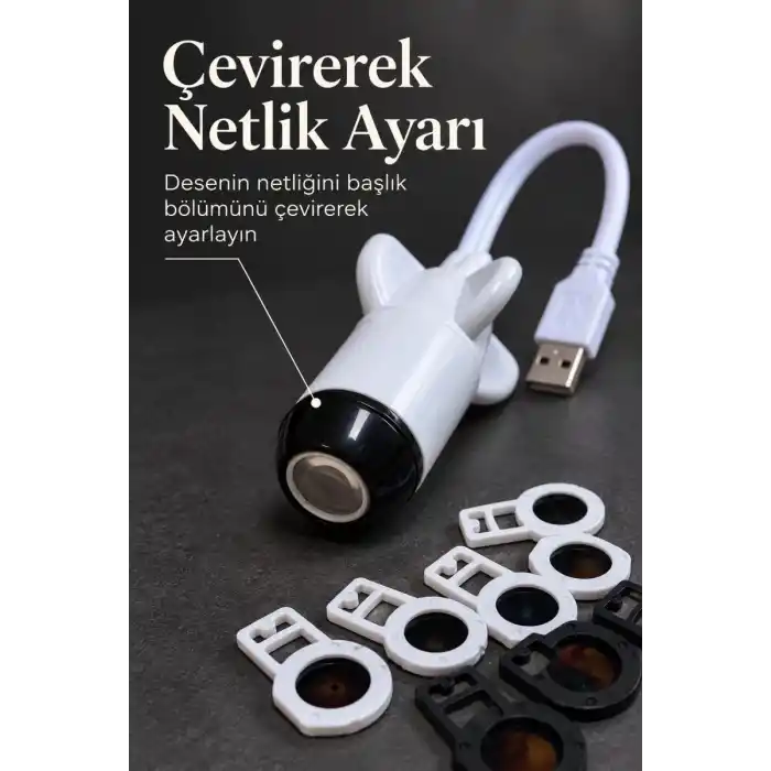 TCX Projeksiyon Lambası Usb Bağlantılı Çevirmeli Netlik Ayarlı