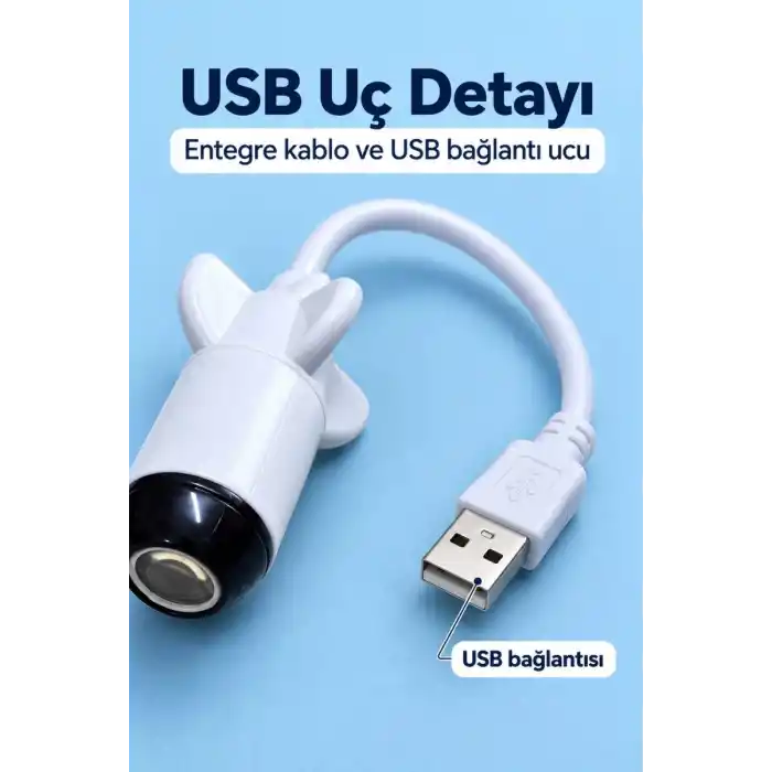 TCX Projeksiyon Lambası Usb Bağlantılı Çevirmeli Netlik Ayarlı