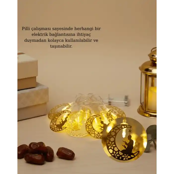 TCX Ramazan Temalı Ay İçinde Secde Eden Adam LED Peri Işığı