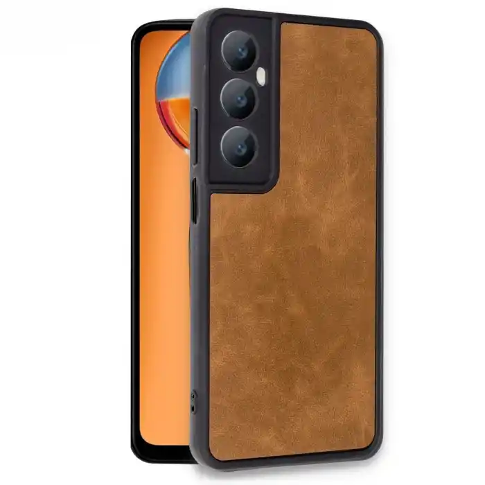 TCX Realme C65 Kılıf Aras Deri Kapak - Taba