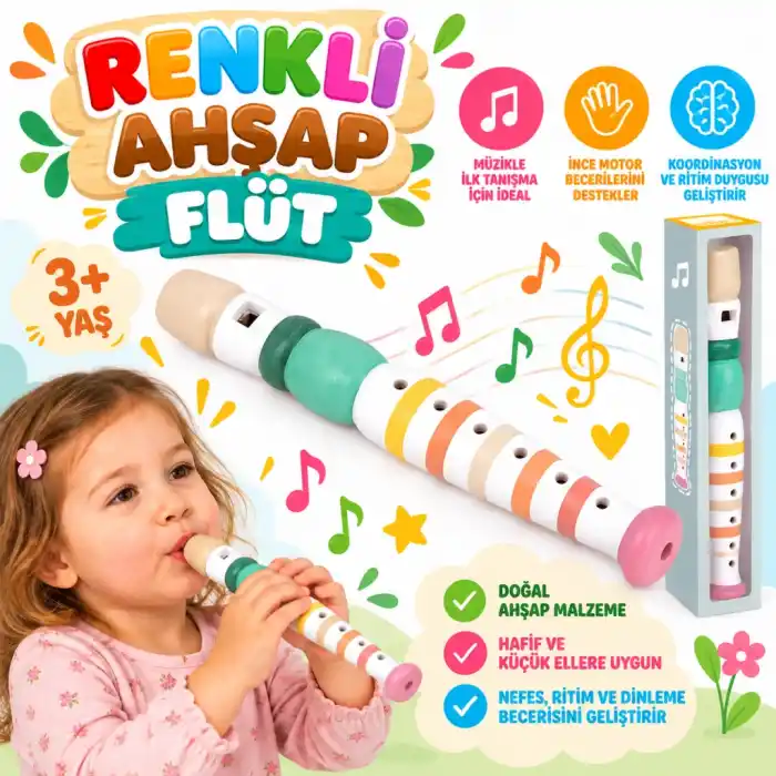 TCX Renkli Ahşap Flüt