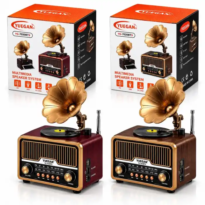 TCX Retro Gramofon Radyo Bluetooth USB Şarjlı (AM/FM/SW)