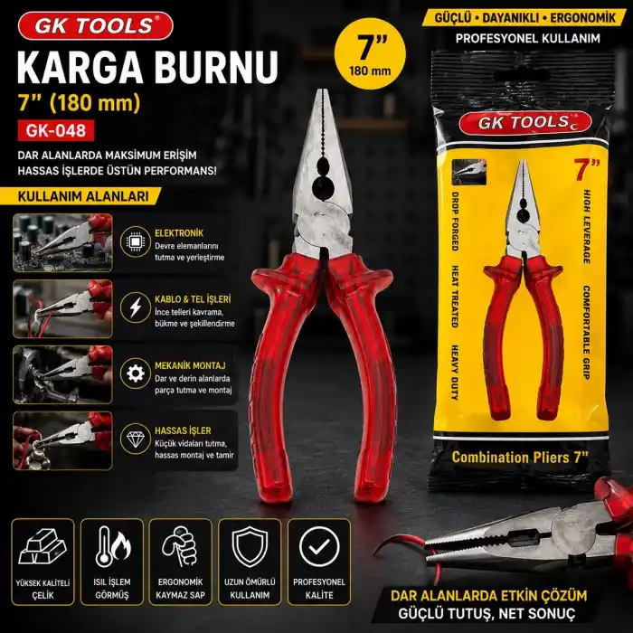 TCX Saplı Kargaburnu Pense