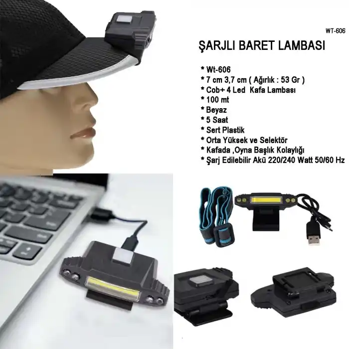 TCX Şarjlı Baret Lambası Wt-606