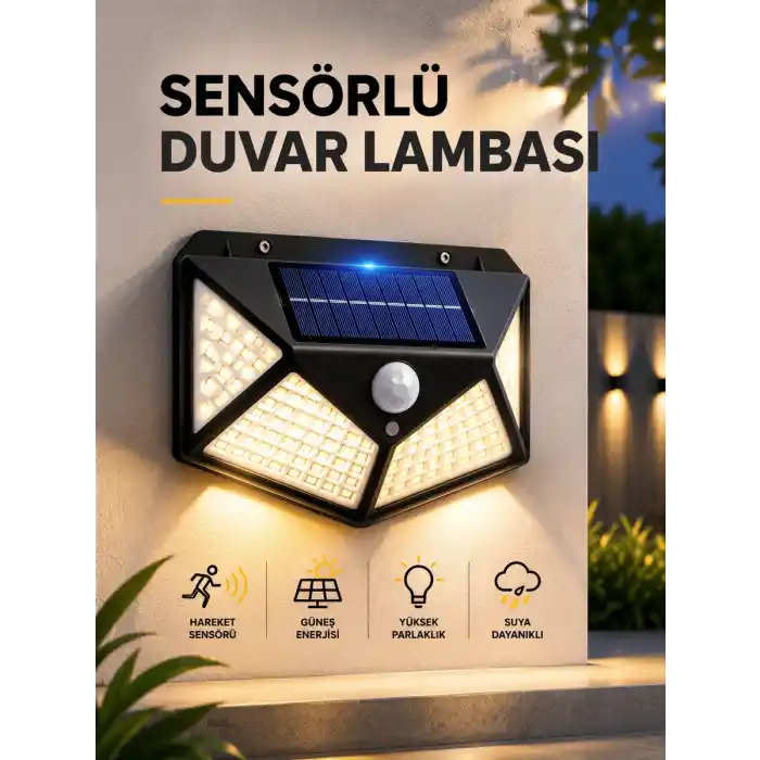 TCX SENSÖRLÜ GÜNEŞ ENERJİLİ DUVAR LAMBASI