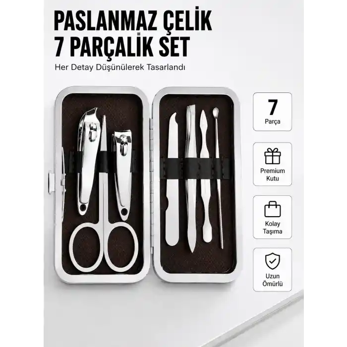 TCX TCX® Paslanmaz Çelik Kişisel Bakım Seti – 7 Parça
