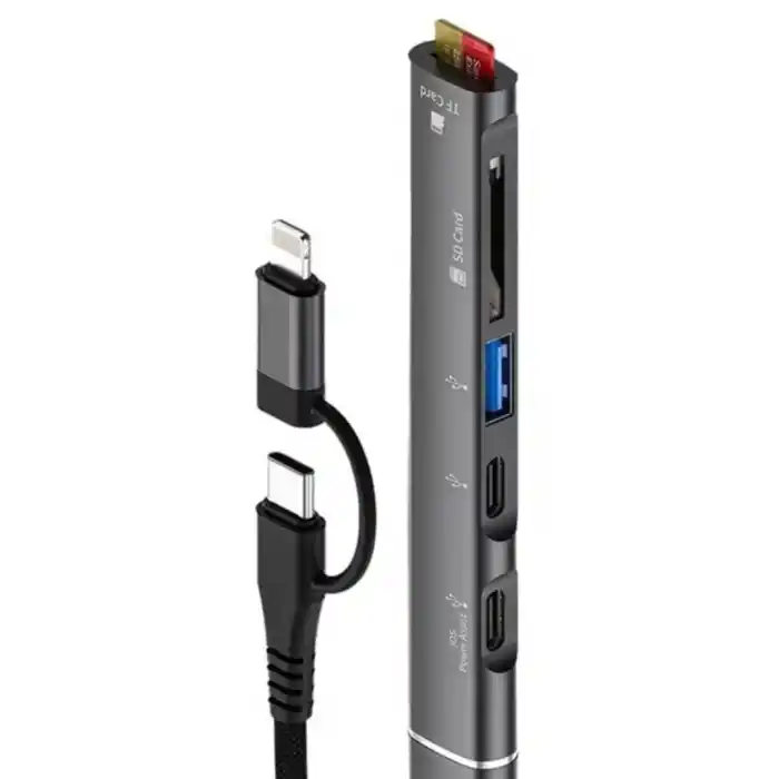 TCX ZR563 Lightning Type-C 5 İn 1 Usb Hub Card Reader
