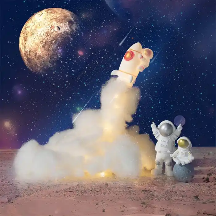 Şık Uçan Astronot Gece Lambası 20x25 cm Dekoratif