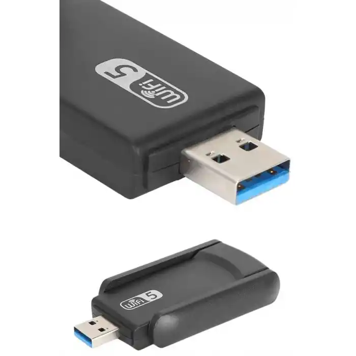 Çift Bantlı Wifi Adaptörü 2si 1 Arada USB 3.0