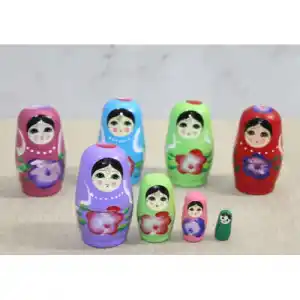 Ahşap Matruşka 8 cm Dekoratif Aksesuar (4lü Model)