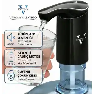 Silentpro Sessiz Şarjlı Otomatik Damacana Su Pompası, Dalgıç Motor, Yüksek Hızlı Dolum, BPA içermeyen, Çocuk Kilidi