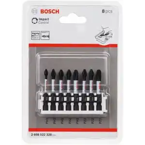 Bosch Professional Accessories 8 Parçalı Tornavida Ucu Seti (Impact Control, Pz/Ph Uçlar - Uzunluk: 50 mm, Evrensel Tutucu, Pick And Click, Darbeli Matkap Aksesuarı