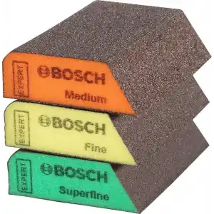 Bosch 3 x Expert S470 Kombi Zımpara Süngerleri (Ahşap Üzerine Boya için, Yumuşak Ahşap, Ø 69 x 97 x 26 mm, Orta/İnce/Süper İnce, Profesyonel Aksesuar El Zımparalama)