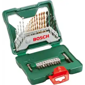 Bosch Home and Garden X/Line 30 Parça Titanyum Aksesuar Seti, Matkap uçları, Vidalama uçları, Üniversal Tutucu, Havşa açıcı, Uzun Ömürlü, Yeşil