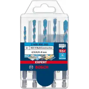 Bosch Professional Accessories 5x Expert Hex-9 Multiconstruction Delme Ucu Setleri (Beton, Yumuşak Döşemeler, Çelik, Yumuşak Ahşap, Plastik, 4-8 mm, Aksesuar Döner Matkap/Vidalamalar)