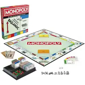 Monopoly Kutu Oyunu | Saklama Tepsili ve Daha Büyük Piyonlu Klasik Oyun | 8 Yaş ve Üzeri | 2 ila 6 Oyuncu | Çocuklar ve Yetişkinler için Aile Oyunları | Çocuk Hediyeleri