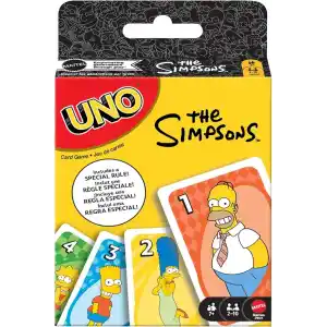 Çocuklar, yetişkinler, aileyle bir araya gelinen akşamlar, partiler, seyahatler ve kamplara uygun, diziden ilham alan koleksiyonluk Mattel UNO Simpsons Kartlar, JHB16