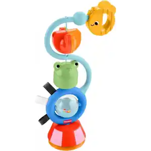 3 ay ve üzeri bebekler için Fisher-Price duyusal gelişime yardımcı sesli ve vantuzlu mama sandalyesi oyuncağı, JHB46