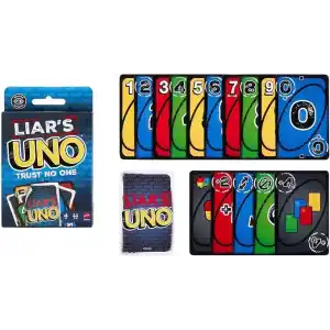 Blöf yaparak diğer oyuncuları kandırabileceğiniz yetişkinlere, çocuklara, ailelere, partilere, oyun gecelerine ve eğlenceli seyahatlere yönelik Mattel Games UNO Liars kart oyunu, JLH43