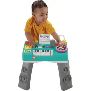 Fisher-Price Eğlenceli DJ Aktivite Masası Fisher-Price Eğlen ve Öğren Müzikli Eğitici Oyuncağı Bebek ve Yürüme Çağındaki Çocuk için Eğlenceli DJ Aktivite Masası HRB61