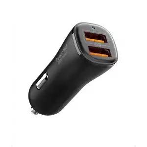 Spigen 30W USB-A 2 Port Araç içi Hızlı Şarj Aleti 18W + 12W Akım Korumalı Güç Adaptörü Çakmaklık iPhone & Android & iPad Type-C PD EV302 - ACP08700