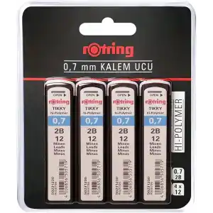 Rotring Tikky Hi-Polymer Mekanik Kurşun Kalem Ucu, 0,7Mm, 2B, 4Lü Blister