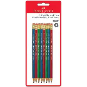 Faber-Castell Kurşun Kalem 8li, Silgili