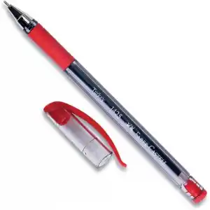 Faber-Castell İğne Uç Tükenmez Kalem Seti, 10’lu, Kırmızı, 0.7 mm, Rahat Yazım, Ergonomik Tutuş