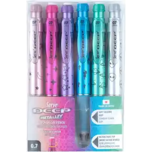 SERVE Deep Mekanik Kurşun Kalem Metalik Desen 0.7 mm 6Lı Set