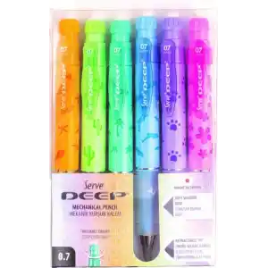 SERVE Deep Mekanik Kurşun Kalem Pastel Doğa Serisi 0.7 mm 6lı Set