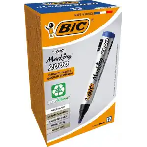 BIC Intensity Marker 2000 Yuvarlak Uçlu Permanent Markör, Mavi, 12li Kutu, 1.7 mm Sağlam Uç, Hızlı Kuruyan Mürekkep