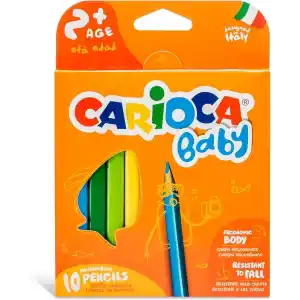 Carioca Jumbo Bebek Üçgen Kuru Boya Kalemi, 10Lu
