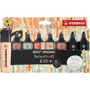 STABILO BOSS ORIGINAL NatureCOLORS - Fosforlu Kalem - 8li Paket - Çeşitli Renkler